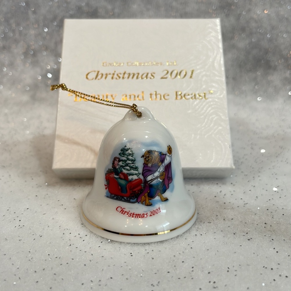 Beauty and the Beast Bell Grolier Collectibles Christmas 2001 Ornament B47